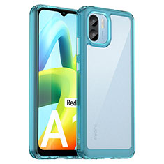 Silicone Transparent Frame Case Cover J01S for Xiaomi Poco C50 Mint Blue