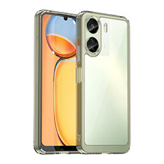 Silicone Transparent Frame Case Cover J01S for Xiaomi Poco C65 Gray