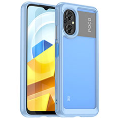 Silicone Transparent Frame Case Cover J01S for Xiaomi Poco M5 4G Sky Blue