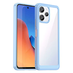 Silicone Transparent Frame Case Cover J01S for Xiaomi Poco M6 Pro 5G Mint Blue