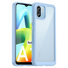 Silicone Transparent Frame Case Cover J01S for Xiaomi Redmi A1 Sky Blue