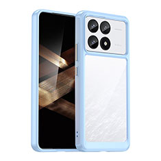 Silicone Transparent Frame Case Cover J01S for Xiaomi Redmi K70 5G Blue