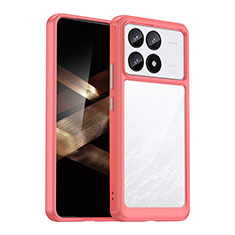 Silicone Transparent Frame Case Cover J01S for Xiaomi Redmi K70 5G Red