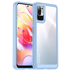 Silicone Transparent Frame Case Cover J01S for Xiaomi Redmi Note 10T 5G Blue