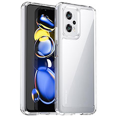 Silicone Transparent Frame Case Cover J01S for Xiaomi Redmi Note 11T Pro+ Plus 5G Clear