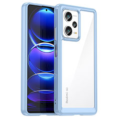 Silicone Transparent Frame Case Cover J01S for Xiaomi Redmi Note 12 Pro+ Plus 5G Blue