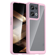 Silicone Transparent Frame Case Cover J01S for Xiaomi Redmi Note 13 5G Pink