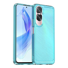 Silicone Transparent Frame Case Cover J02S for Huawei Honor 90 Lite 5G Blue