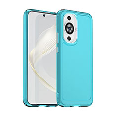 Silicone Transparent Frame Case Cover J02S for Huawei Nova 11 Blue