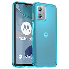 Silicone Transparent Frame Case Cover J02S for Motorola Moto G53 5G Blue