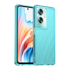 Silicone Transparent Frame Case Cover J02S for Oppo A79 5G Blue