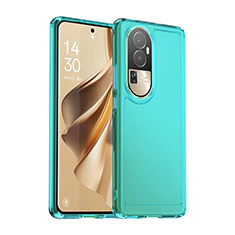 Silicone Transparent Frame Case Cover J02S for Oppo Reno10 Pro+ Plus 5G Blue