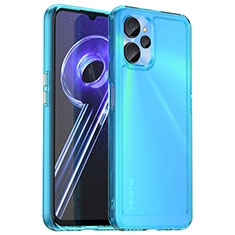 Silicone Transparent Frame Case Cover J02S for Realme 10T 5G Blue