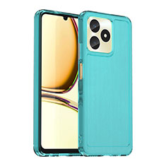 Silicone Transparent Frame Case Cover J02S for Realme C53 Blue