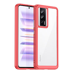 Silicone Transparent Frame Case Cover J02S for Xiaomi Redmi K60 5G Red