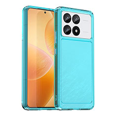 Silicone Transparent Frame Case Cover J02S for Xiaomi Redmi K70 5G Blue