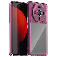 Silicone Transparent Frame Case Cover M01 for Xiaomi Mi 12S Ultra 5G Purple