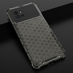 Silicone Transparent Frame Case Cover M05 for Vivo iQOO 9 5G Black