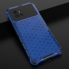 Silicone Transparent Frame Case Cover M05 for Vivo iQOO 9 Pro 5G Blue