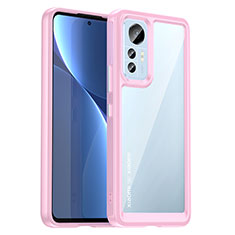 Silicone Transparent Frame Case Cover M06 for Xiaomi Mi 12 Pro 5G Pink