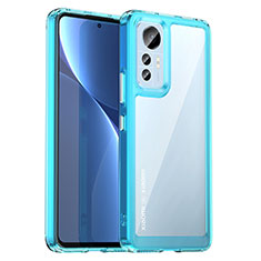 Silicone Transparent Frame Case Cover M06 for Xiaomi Mi 12S 5G Sky Blue