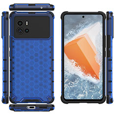 Silicone Transparent Frame Case Cover M07 for Vivo iQOO 9 5G Blue