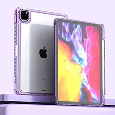 Silicone Transparent Frame Case Cover P01 for Apple iPad Pro 11 (2021) Purple