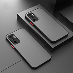 Silicone Transparent Frame Case Cover P01 for Xiaomi Redmi Note 10 5G Black