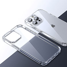 Silicone Transparent Frame Case Cover QC2 for Apple iPhone 15 Pro Max Clear