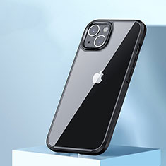 Silicone Transparent Frame Case Cover QC3 for Apple iPhone 14 Plus Black