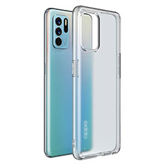 Silicone Transparent Frame Case Cover W01L for Oppo Reno6 Z 5G Clear