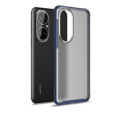 Silicone Transparent Frame Case Cover WL1 for Huawei P50 Pro Blue