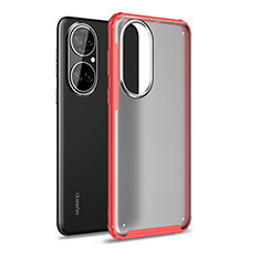 Silicone Transparent Frame Case Cover WL1 for Huawei P50e Red