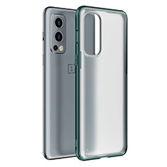 Silicone Transparent Frame Case Cover WL1 for OnePlus Nord 2 5G Green