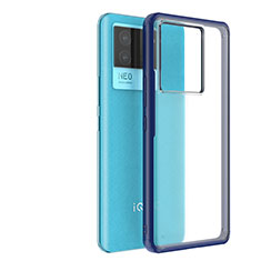 Silicone Transparent Frame Case Cover WL1 for Vivo iQOO Neo6 SE 5G Blue