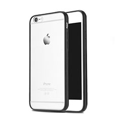 Silicone Transparent Matte Finish Frame Case for Apple iPhone 6 Black