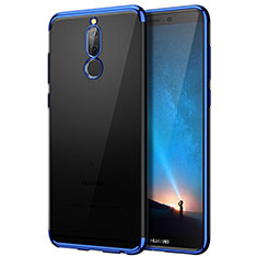 Silicone Transparent Matte Finish Frame Case for Huawei Rhone Blue