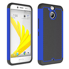 Silicone Transparent Matte Finish Frame Cover for HTC Bolt Blue