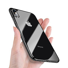 Silicone Transparent Mirror Frame Case 360 Degrees C02 for Apple iPhone Xs Black