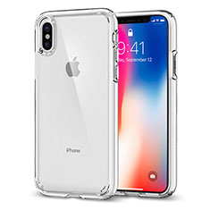 Silicone Transparent Mirror Frame Case 360 Degrees for Apple iPhone X Clear