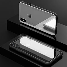 Silicone Transparent Mirror Frame Case 360 Degrees T09 for Apple iPhone Xs Black