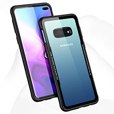 Silicone Transparent Mirror Frame Case Cover A01 for Samsung Galaxy S10 Plus Black