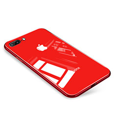 Silicone Transparent Mirror Frame Case Cover for Apple iPhone 7 Plus Red