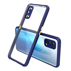 Silicone Transparent Mirror Frame Case Cover for Realme Q2 Pro 5G Blue