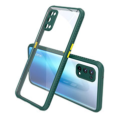 Silicone Transparent Mirror Frame Case Cover for Realme X7 5G Midnight Green