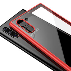 Silicone Transparent Mirror Frame Case Cover for Samsung Galaxy Note 10 5G Red