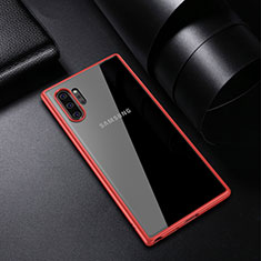 Silicone Transparent Mirror Frame Case Cover for Samsung Galaxy Note 10 Plus Red