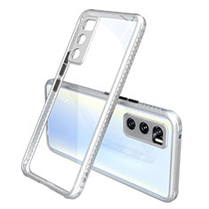 Silicone Transparent Mirror Frame Case Cover for Vivo Y70 (2020) White