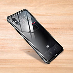 Silicone Transparent Mirror Frame Case Cover for Xiaomi Mi 8 Pro Global Version Black