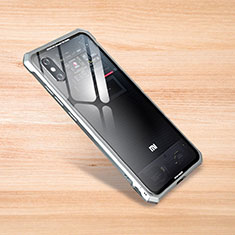 Silicone Transparent Mirror Frame Case Cover for Xiaomi Mi 8 Pro Global Version Silver